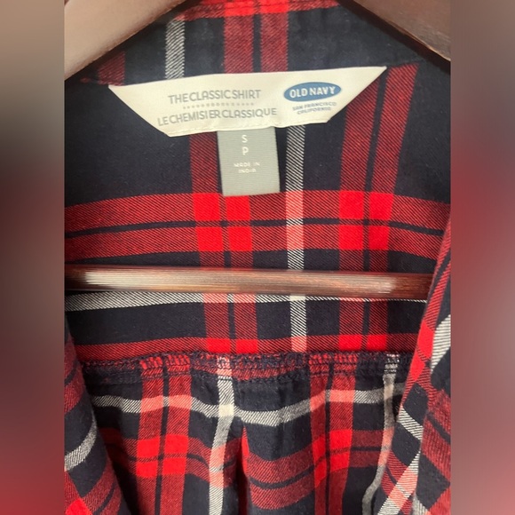 Old navy Classic Flannel Shirt Women Sz S plaid red black - Picture 4 of 8